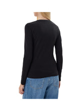 GUESS 1 USCITA Guess Cn Ls Embro Script L Maglia Donna - Nero Nero
